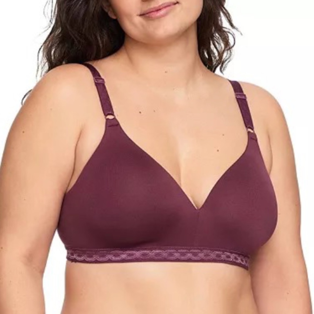 Warner's Cloud 9 Wire-Free Contour Bra, Burgundy, Women's Comfort Bra, 34A-40C